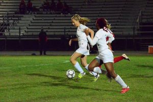 Girls soccer takes the field in 2016.