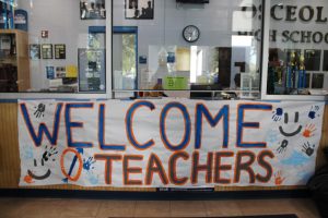 Signs for Maderia teachers and students were posted around the school.