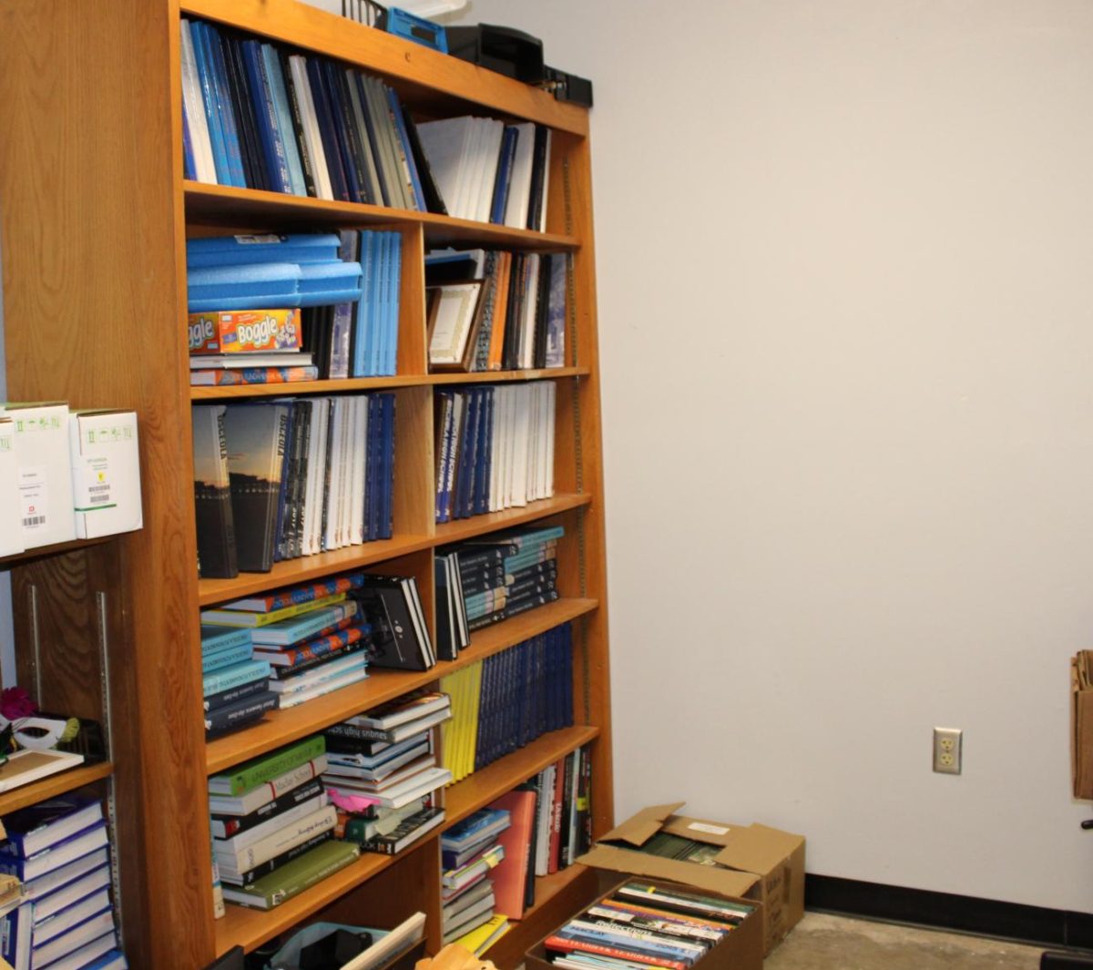 Yearbooks since 1981 are stored for reference.